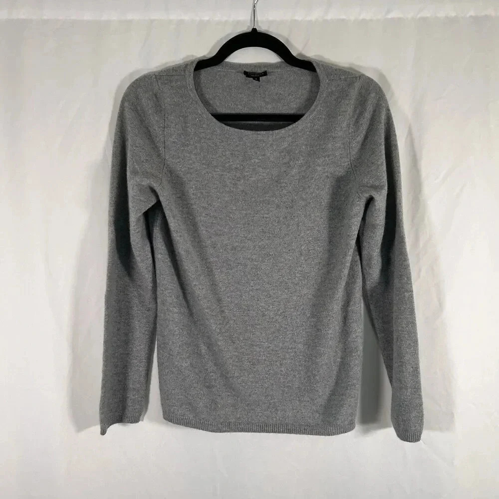 Talbots 100% Cashmere Sweater Women's Small Grey Round Neck Long Sleeve